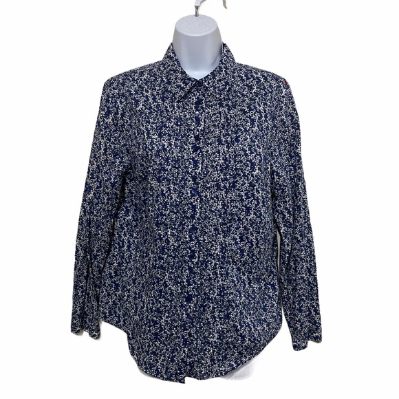 Liz Claiborne Floral Button Top - Picture 1 of 3